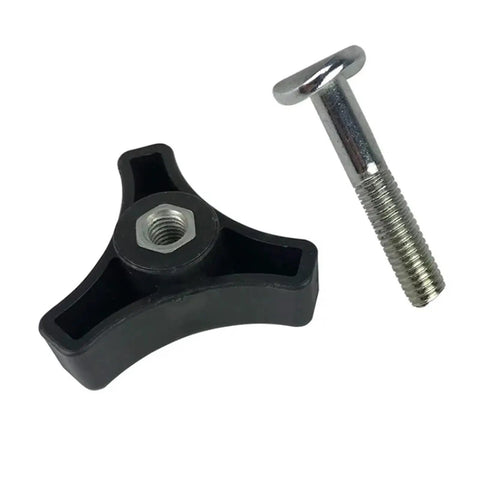 Solid 10 Set Triangle Handle Knob Nut Screw Bolt Kit Fasteners Replacement For Snow Blower Makes Winter Cleanup A Breeze With Durable Molded Raw Material And Ergonomic Threaded Lock Design black triangle knob with bolt