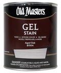 12-Pack Of Aged Oak Oil-Based Gel Stain 1 Qt Each can showing thick oil-based gel stain for intense color coverage.