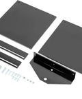 Universal Lawn Striper Kit components, powder coated steel plates, and attachments for mowers, zero turns, and tractors.