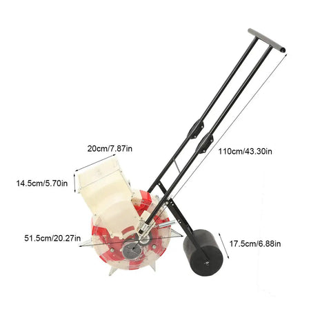 hand operated seed planter Hand Push Seeder Planter With 7 Nozzles, Easy Seeding ✓