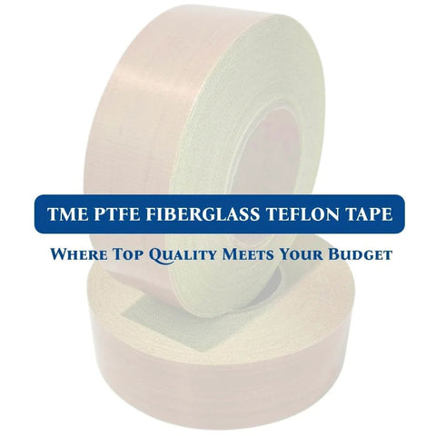 Heat Resistant Teflon Tape Roll For Heat Sealers And VFFS Machines, PTFE Coated Fiberglass With Yellow Liner displayed on reel