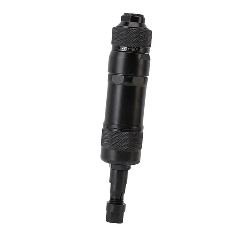 Rock Hard Pneumatic Air Die Grinder with a sleek black alloy body, ideal for metal grinding and stone etching at 24000 RPM.