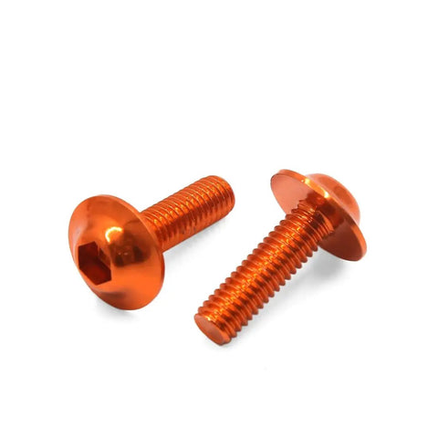 Orange M6 X 20mm Hex Head Bolts Screws For Motorcycle License Plate Fairing 10 Pack Metal Hardware Durable Steel Construction