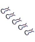 Rainbow Stainless Steel Bike Brake Caliper Spring Clips 10 Pack For Shimano XT SLX And More Universal Fit Built Tough Rust Resistant Easy Install Clips For Caliper Pins, 10 rainbow clips