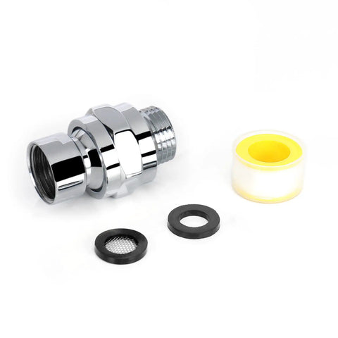 Solid Brass Shower Head Swivel Ball Adapter With Chrome Finish, No Fuss Easy Install Universal Shower Arm Extension, High Flow Ball Joint Connector, Leak Free And Durable Fit For Any Shower; chrome adapter with washers
