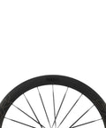 Ultra Light Carbon Road Disc Wheelset With Tubeless Setup And Carbon Spokes, shown with smooth black rim details