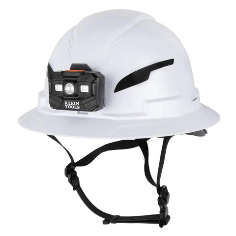 Type 2 Non Vented Full Brim Hard Hat With Rechargeable 300 Lumen Headlamp, Class E ANSI Z89.1 2014 R2019, side view