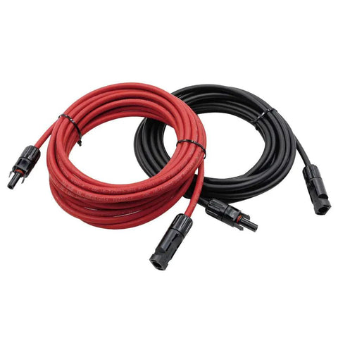 Beefy 15ft Black And Red 10AWG 6mm2 Solar Panel Extension Cable Set Of 2 With Male And Female Connectors Heavy Duty Adapter Cables