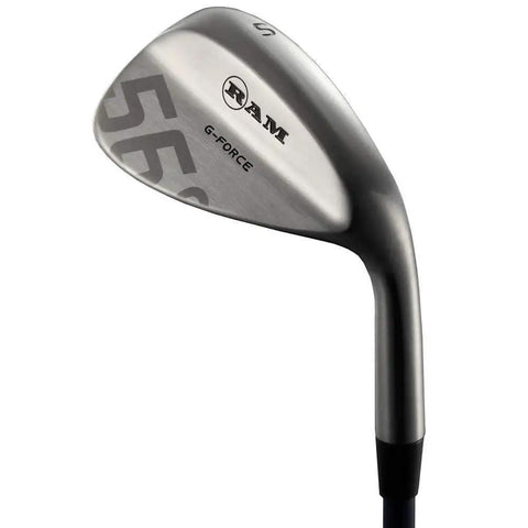 Close-up of wedge from Junior Golf Club Set With Bag For Ages 10 To 12 14 Degree Driver With Lightweight Shaft Kid Friendly High Loft.