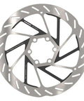 180mm 6 Bolt Disc Brake Rotor With 2mm Thick Disc For Mountain Biking, Round Design, Silver And Black Finish, Gnarly Heat Management