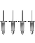 Metal Nozzle Kit For SV08 And T300 3D Printer Set With 0.2mm 0.4mm 0.6mm 0.8mm Openings Get Pro Grade Detail And Faster Prints Durable Steel Nozzles For Layer Detail And Reliable Extrusion. Four metal 3D printer nozzles labeled 0.2, 0.4, 0.6 and 0.8mm