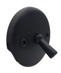 Universal Bath Tub Trim Conversion Kit With Beehive Grid Drain And Trip Lever Faceplate, matte black two-hole faceplate