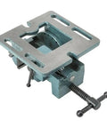 Badass Cradle Style Angle Drill Press Vise with three inch jaw span for precision drilling and solid locking mechanism.