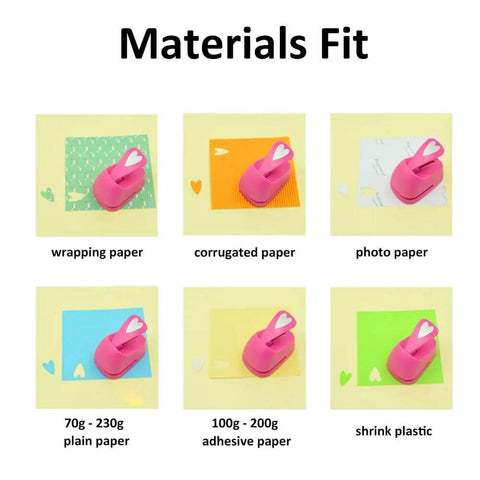Image showing the 2 Inch Oval Lever Paper Punch For Crafting And Card Making on various materials including wrapping, corrugated, and photo paper.
