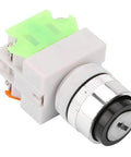 Two Position Key Operated Rotary Switch 22mm Panel Mount 220V 5A NO NC Design With Flame Retardant Housing And Superior Insulation For Industrial Equipment And Safe Reliable Power Control front view