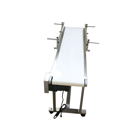 Heavy Duty 110V PVC Belt Conveyor With Double Guardrail 53 Inch Long Belt 11.8 Inch Wide Built Tough For Industrial Transport Anti Static