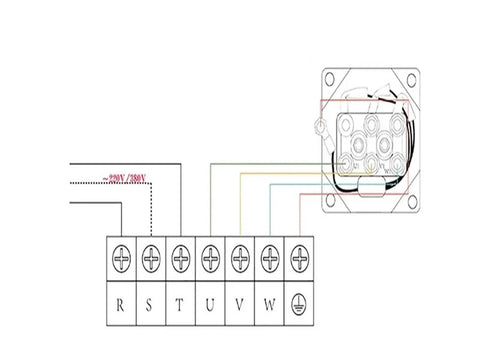 Wiring diagram for Top Shelf Air Cooled CNC Spindle Motor 7.5KW ER32 Collet 18000RPM 220V High Speed Router Mill Upgrade.