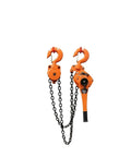 Solid Hand Operated Chain Hoist With 1.6 Ton Lifting Power And 15 Meter Lift Height for heavy lifts, featuring strong steel hooks and chains.