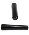 Black Revolving Wooden Stove Handle with 3/8 Inch Threaded Knob, Bakelite Core and Electroplated Metal Accent, for Fireplace Door
