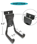Black Slatwall Hooks And Hangers Set, 8 Pack, Heavy Duty Slat Wall Accessories For Garage Organization, easy mount shown.