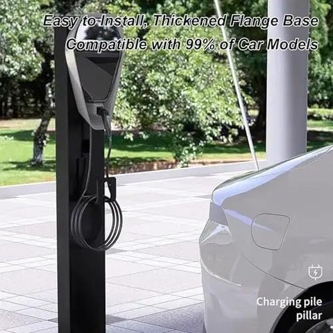 Heavy Duty Outdoor EV Charger Pedestal Built Tough For Your Ride Freestanding Charging Station with thickened flange base