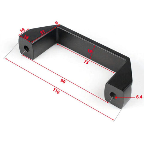 Ultra Badass Heavy Duty Black Aluminum Alloy Pull Handle For 20 Series Extrusion Profiles 90mm Center To Center Rectangular Industrial Cabinet Hardware Grip