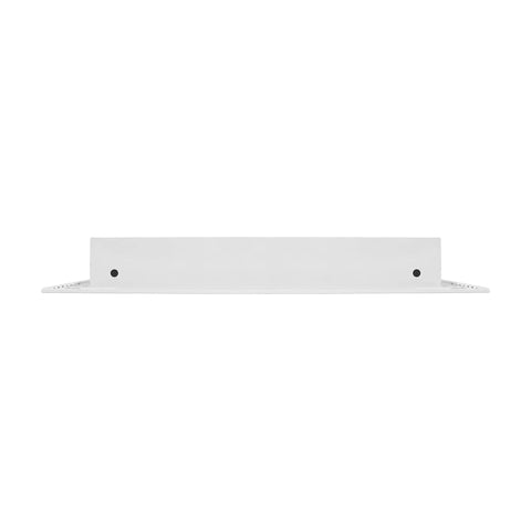 Side view of 16x12 Sleek Modern AC Vent Cover White Decorative Air Vent With Linear Slot Diffuser, Register Grille solid aluminum build