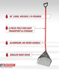 Heavy Duty Garden Rake That Slays Leaves And Debris With Ease Sturdy Tines Do Not Bend Under Pressure Ergonomic Handle