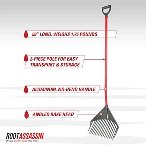 Heavy Duty Garden Rake That Slays Leaves And Debris With Ease Sturdy Tines Do Not Bend Under Pressure Ergonomic Handle