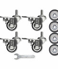 Heavy Duty Swivel Casters With Locked Brakes For Boxwood Hedge Walls Roll Smooth Like Butter Four Pack includes steel body wheels and a wrench.