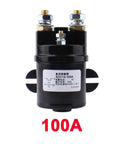 Heavy Hitter DC Contactor Normally Open Switch 100A with sturdy black casing for electric trucks and machinery.