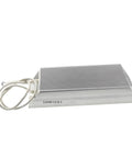 Aluminum-cased 200W power resistor with ribbed heatsink and attached white leads.