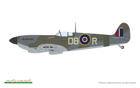 ProfiPACK Sweet 1 To 48 Spitfire Mk IXe Model Kit With Pre Painted Masks Photo Etch Decals And Plastic Components For RAF And Czechoslovak Air Force Markings For Display side view