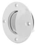 Marine Drain Valve For Transoms And Scuppers With Water Leakage Seal, Easy Install Boat Hull Drain Plug, white nylon, front view