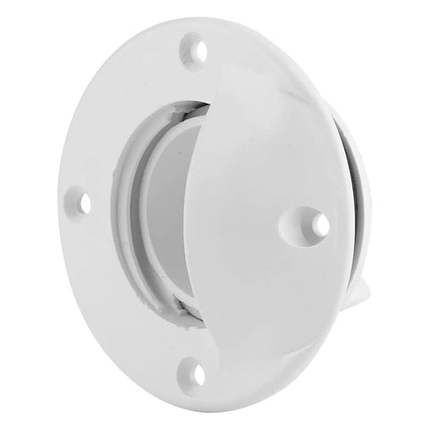 Marine Drain Valve For Transoms And Scuppers With Water Leakage Seal, Easy Install Boat Hull Drain Plug, white nylon, front view