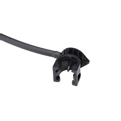 Close-up of Adjustable Flow Micro Sprinkler Assembly With Half Circle Fan Spray For Drip Irrigation In Gardens And Shrubs, clamp inlet