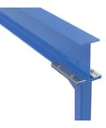 Detail of heavy duty gantry crane with 2000 lb capacity and ten by twenty foot span featuring welded steel track.