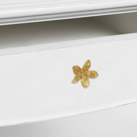 Antique Brass Five Petal Flower Cabinet Knob For Your Dresser And Wardrobe Vintage Floral Drawer Pull For Kitchen Cabinets