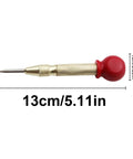 Automatic Spring Loaded Center Punch With Cap Quick Strike Marking Tool For Heavy Duty Metal And Wood Projects No Sweat Precision Hits Every Single Time, 13cm long with red cap.