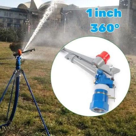 Heavy Duty 1 Inch Agriculture Irrigation Spray Gun With 360 Degree Adjustable Impact Sprinkler For Farm Orchard And Lawn Watering in action.