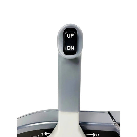 Close-up of a gray Outboard Remote Control Box, 10-Pin Pull To Open, 16.5 Ft Harness, OEM 703-48272-12, for Yamaha with lever handle.