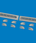 P 40 Exhaust Pipe Round Brassin Upgrade For Dual Exhaust 1 To 48 Scale Plastic Model Detailing Kit components on blue background