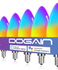 Color Changing E12 Smart LED Bulbs With WiFi And Bluetooth, Tunable White 2700K To 6500K, 360 Lumens, 35 Watt Equivalent, 6 Pack
