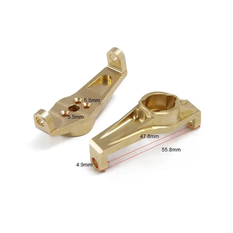 Premium Heavy Duty Brass Front Hub Carrier Assembly Kit For One Ten Scale Rc Rock Crawlers detail image showing accurate measurements and robust design.