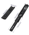 Six Pack 8 Inch Full Extension Drawer Slides In Black Telescopic Steel Ball Bearing Rails With Screws For Cabinets And Drawers Side