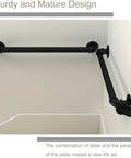 Industrial Water Pipe Stair Handrail Heavy Duty Wrought Iron Banister With Locking Brackets Straightforward Wall Mount For Lofts Attics Built Tough No Sweat Setup on wall corner.