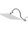 16 Inch Adjustable Curved Shower Head Arm Extension With Lock Joints, Solid Brass Construction, Chrome Finish, Flexible Height