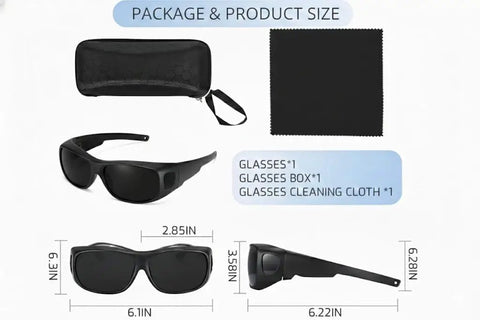 Rugged Wrap Around Shade 8 Welding Glasses For TIG Stick And Plasma Cutting With ANSI Z87 Certified Eye Protection, dimensions 6.1x2.85x3.58 inches.