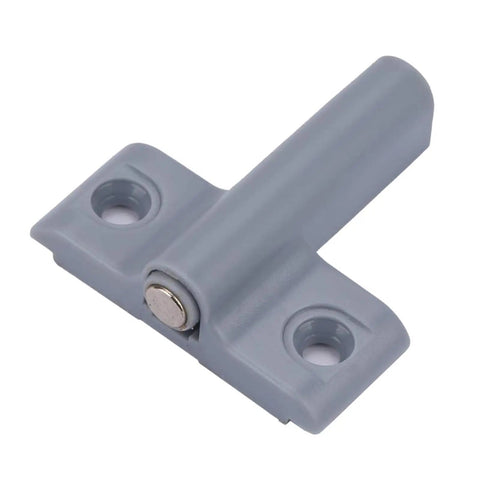 Gray ABS silent cabinet catch for handle-free doors, part of the Ten Pack Silent Push Open Cabinet Door Catches.