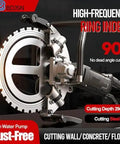 Heavy Duty Electric Concrete Ring Saw 5200W Handheld Cutting Tool With Built In Water Pump showing cutting wheel and handle.